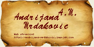 Andrijana Mrdaković vizit kartica